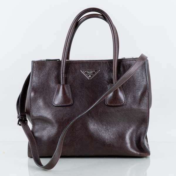 PRADA, handväska, "Glace Calf Twin Pocket Tote Bag", 2000-tal