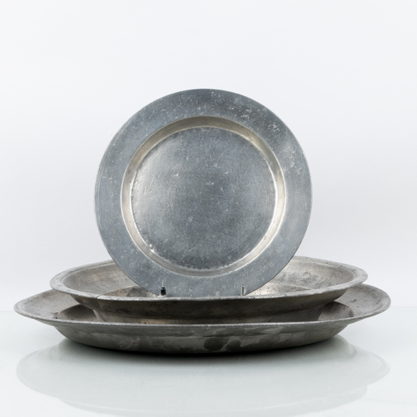 SKÅLFAT, 3 st, tenn, bla Gustav Otto Ekström, Örebro, 1700-/1800-tal