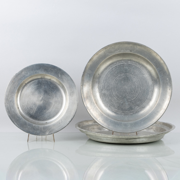 FAT, 3 st, tenn, bla Carl Wilhelm Roessler, Tyskland samt en märkt London, 1700-/1800-tal