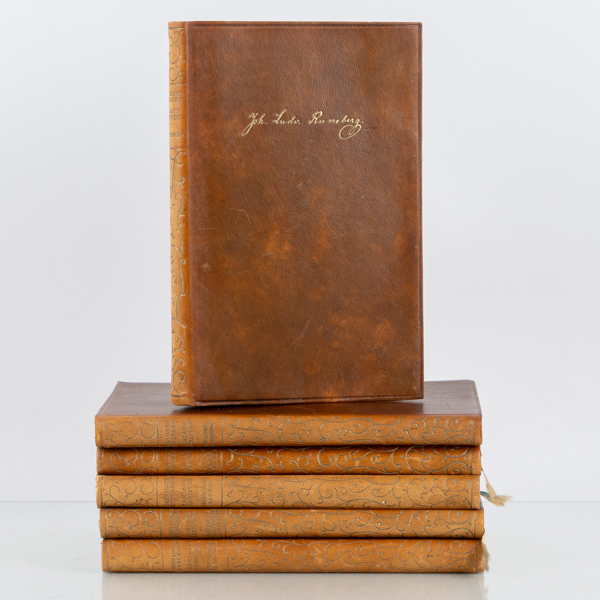 JOHAN LUDVIG RUNEBERG, 6 vol, "Samlade skrifter", Världslitteraturens Förlag, Malmö, 1928