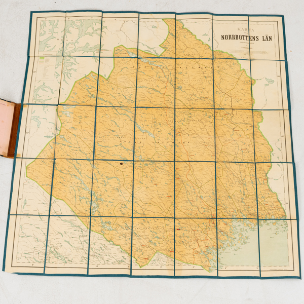 BOK, "Karta öfver Norrbottens län", Nils Selander (1845-1922),  Generalstabens Litografiska Anstalt, L. Bergs Förlag