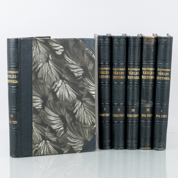 BÖCKER, 6 band, "Illustrerad Världshistoria", Baltiska Förlaget A.-B, Malmö, 1927