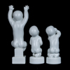 FIGURINER, 3 st, porslin, "blanc de chine", Bing & Gröndahl, 1900-tal