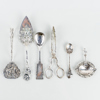 SAMLING SERVERINGSBESTICK, silver, 1800-/1900-tal, tot vikt ca 183 g 
