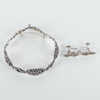 ARMBAND OCH 1 PAR ÖRHÄNGEN, silver, med markasiter, 1900-talets mitt
