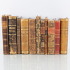 BÖCKER, 11 st, äldre litteratur med halvfranska band, mestadels 1800-tal