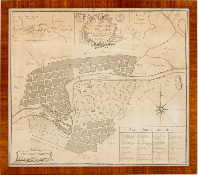 KARTA, "Charta öfwer Sjö och Stapelfladen Norrköping...År 1796", sannolikt 1800-tal