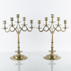 KANDELABRAR, 1 par, mässing, barockstil, 1900-tal