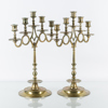 KANDELABRAR, 1 par, mässing, barockstil, 1900-tal