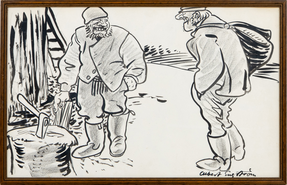 ALBERT ENGSTRÖM (1869-1940), tusch, signerad