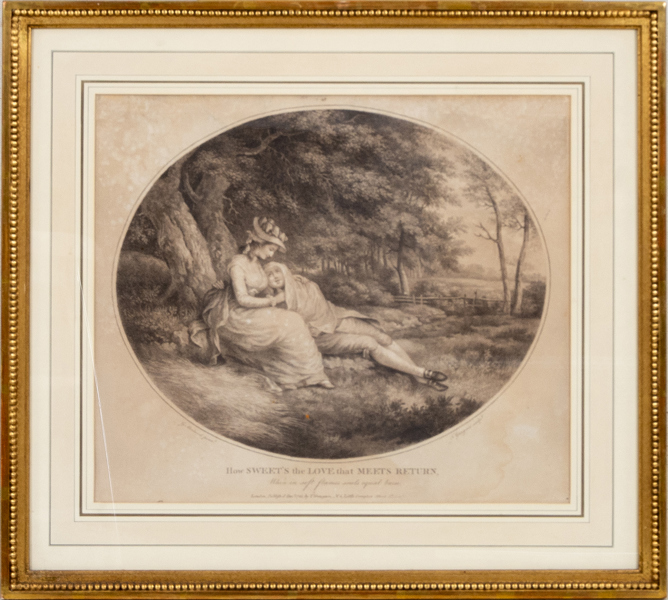 T GAUGAIN, litografiskt tryck, G. Morland Pinx, London 1785