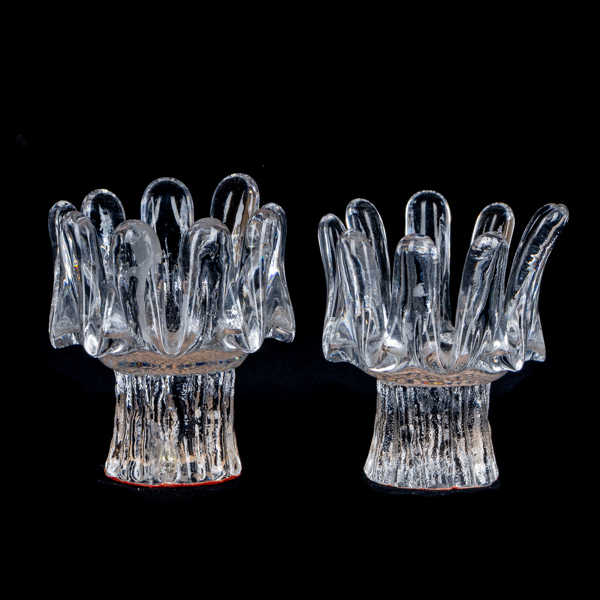 GÖRAN WÄRFF, 1 par ljuslyktor, glas, "Sunflower", Kosta, 1900-talets andra hälft 