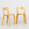 ALVAR AALTO, 1 par barnstolar, modell N65, 1900-talets andra hälft 