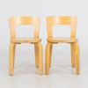 ALVAR AALTO, 1 par barnstolar, modell N65, 1900-talets andra hälft 