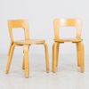 ALVAR AALTO, 1 par barnstolar, modell N65, 1900-talets andra hälft 