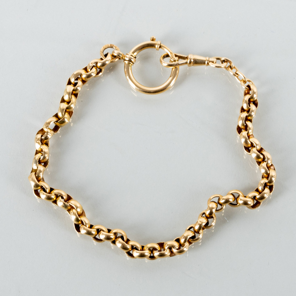 KLOCKKEDJA, 18k guld, 1800-/1900-tal