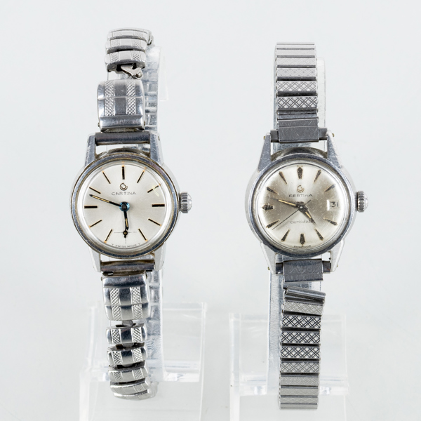 CERTINA, 2 st, damur, stål, manuella, 1900-talets andra hälft