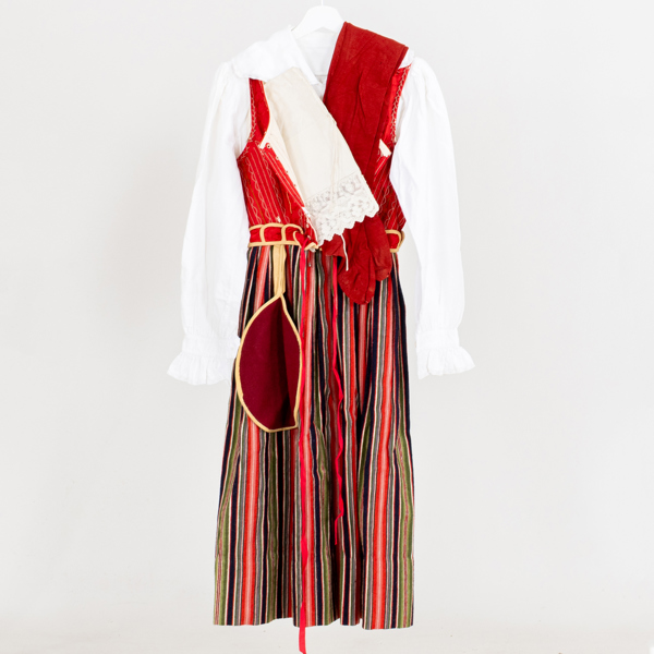 FOLKDRÄKT, 6 del, dam, 1800-/1900-tal