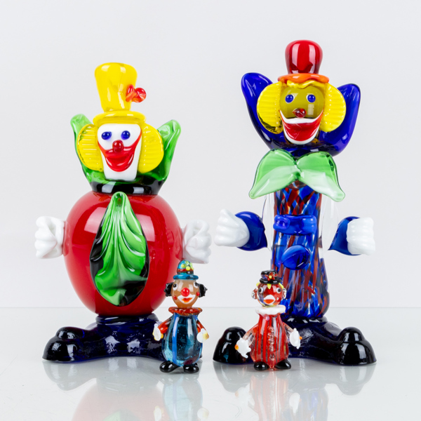 FIGURER, 4 st, glas, 1900-tal