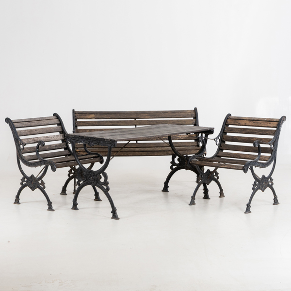 TRÄDGÅRDSMÖBEL, 4 del, gjutjärn, 1900-talets slut