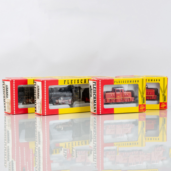 FLEISCHMANN, lok och vagnar, 4+2 st, 1306 och 1309 GFN, Tyskland, 1900-tal