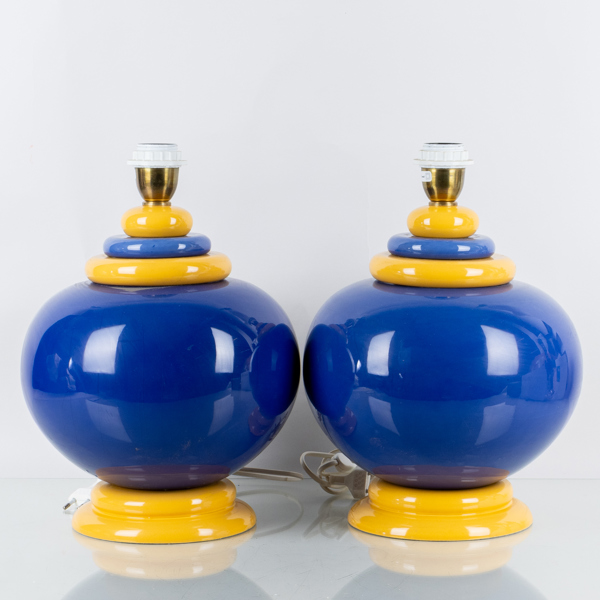 BORDSLAMPOR, 1 par, keramik, Frankrike, 1900-talets andra hälft