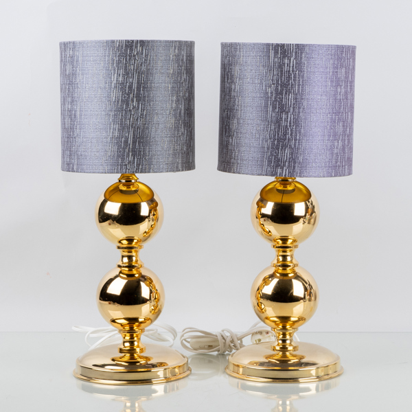 BORDSLAMPOR, 1 par, mässing, Rejmyre Armaturfabrik RAF, 1900-talets andra hälft