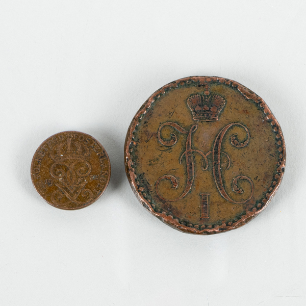 MYNT, 2 st, koppar, bla 2 kopek Ryssland 1840