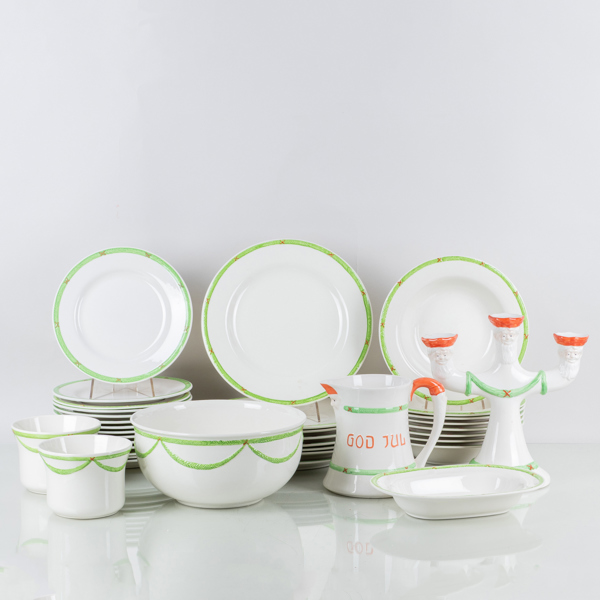 JULSERVIS, 36 del, porslin, "God Jul", Gustafsberg