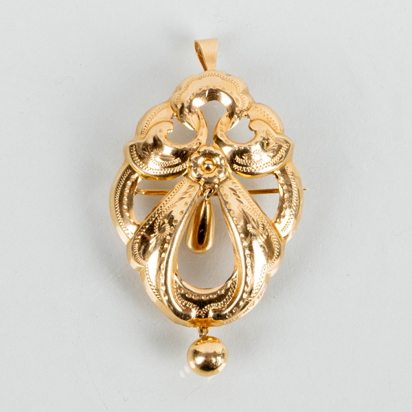 BROSCH, 18k guld, vikt ca 4 g