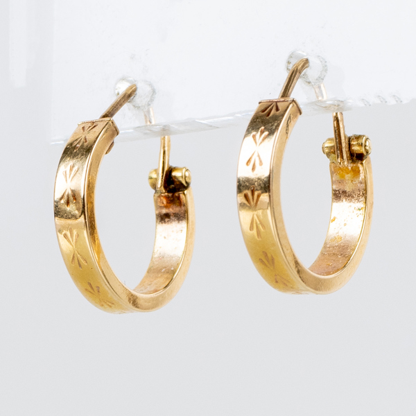 ÖRHÄNGEN, 1 par, 18k guld, vikt ca 1,3 g 