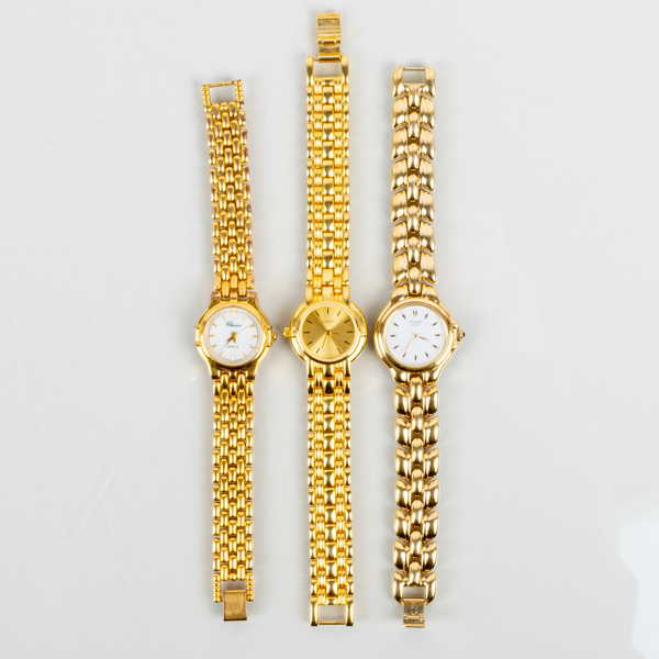 ARMBANDSUR, 3 st, gulmetall, bla Choice, Pulsar, 1900-tal