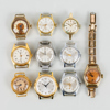 ARMBANDSUR, 10 st, vit- och gulmetall, bla Jenny, Omega, Certina, Eiger, Exacta, 1900-tal