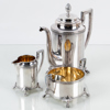 KAFFESERVIS, 3 del, nysilver, sannolikt England, 1900-talets första hälft 