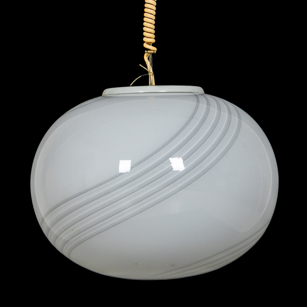 TAKLAMPA, glas, möjligen Murano, Italien, 1900-talets andra hälft