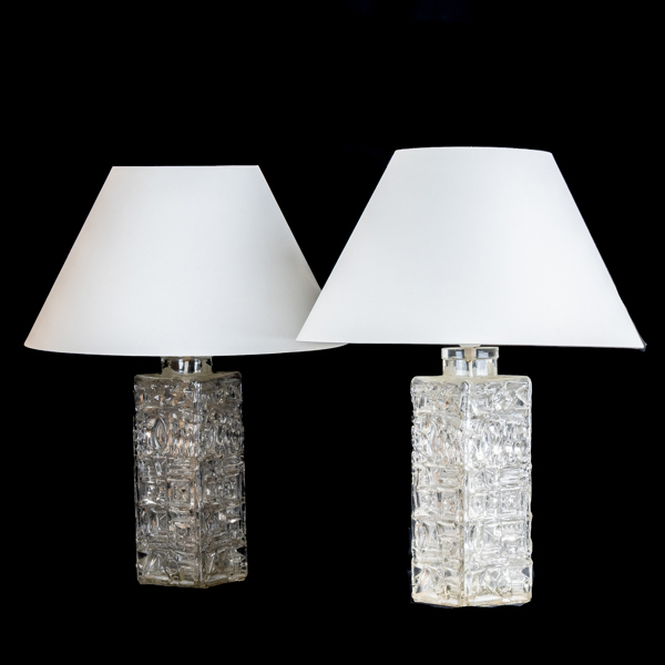 BORDSLAMPOR, 1 par, glas, AB Stilarmaturer, 1900-talets andra hälft