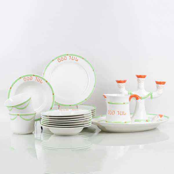 JULSERVIS, 22 del, porslin, "God Jul", Gustafsberg