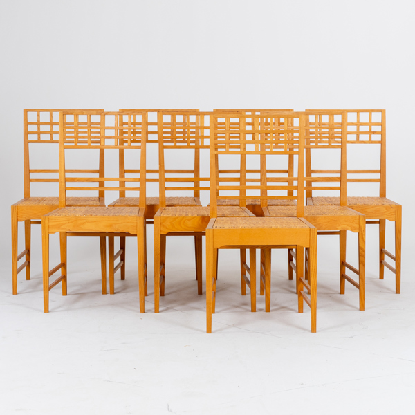 OKÄND FORMGIVARE, 8 st stolar, 1900-talets andra hälft 