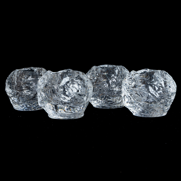 ANN WÄRFF, 4 st ljuslyktor, glas, "Snöboll", Kosta Boda