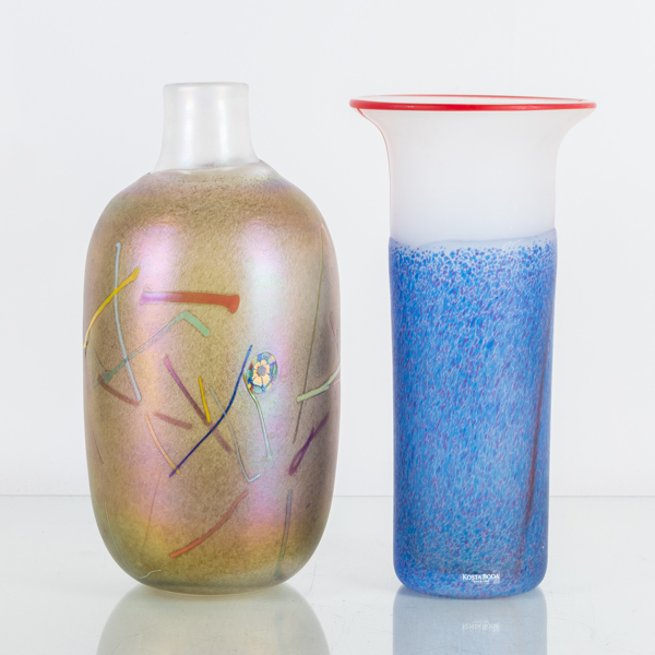 BERTIL VALLIEN, vaser, 2 st, glas, Artist collection, Kosta Boda, signerade