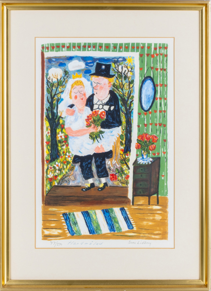 SVEN LIDBERG (1929-2009), färglitografi, handkolorerad, signerad och numrerad 77/270
