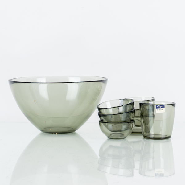 SVEN PALMQVIST, 8 st skålar, glas, "Fuga", Orrefors, 1900-talets mitt