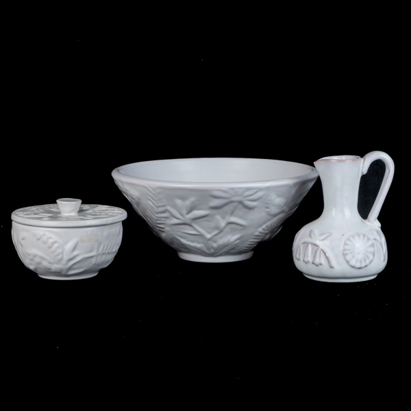 SKÅL, ASK SAMT KANNA, keramik, Upsala Ekeby och Erik Mornils Nittsjö, 1900-talets andra hälft 