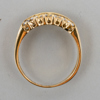 RING, 14k guld, med briljantslipade diamanter, tot vikt ca 2,8 g 