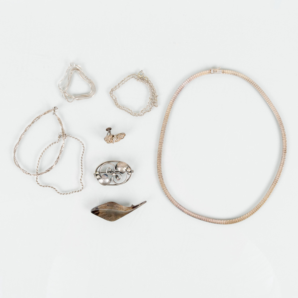 SAMLING SILVERSMYCKEN, 8 st, tot vikt ca 40 g