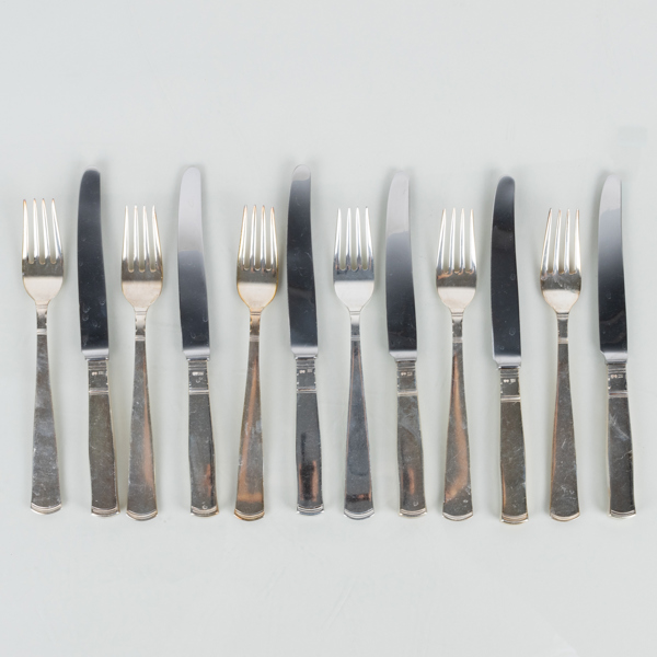 JACOB ÄNGMAN, 12 del, bestick, silver, "Rosenholm", GAB, 1960-/70-tal