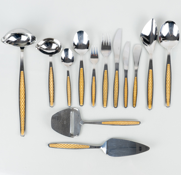 BESTICKUPPSÄTTNING, 84 del, rostfritt stål, "Guldi", Nils Johan, 1900-talets andra hälft