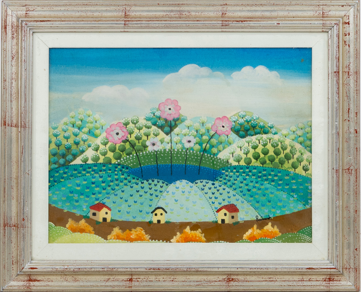 OIDENTIFIERAD KONSTNÄR, olja på duk, otydligt signerad