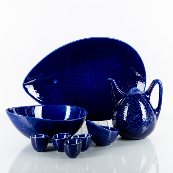 HERTHA BENGTSON, 8 del, servisporslin, "Blå Eld", Rörstrand, 1900-talets mitt