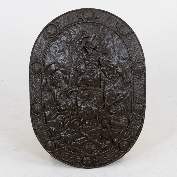 VÄGGRELIEF, gjutjärn, 1900-tal